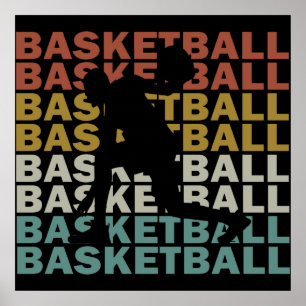 basketball palyer vintage poster