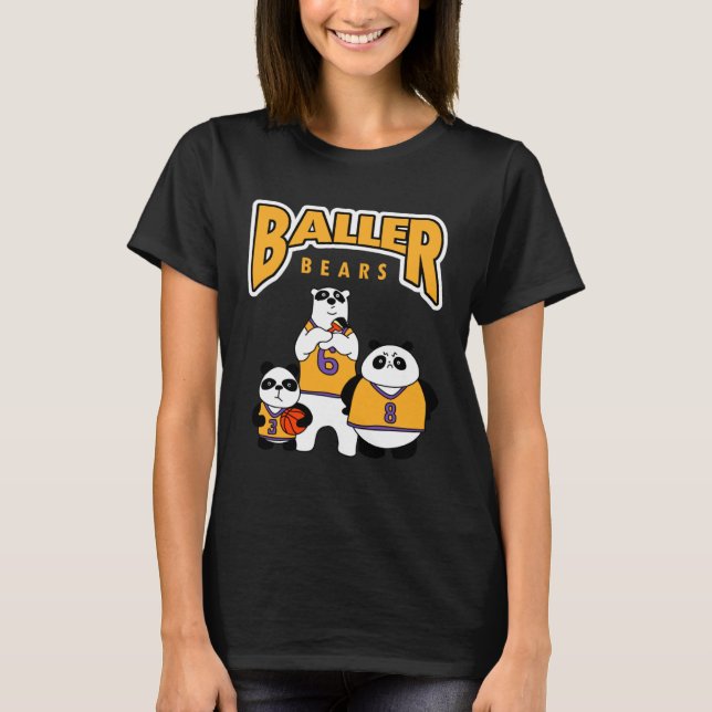 Basketball Panda Bears with Undercover Polar Bear T-Shirt (Front)