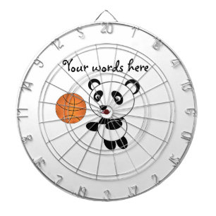 Basketball panda dartboard with darts