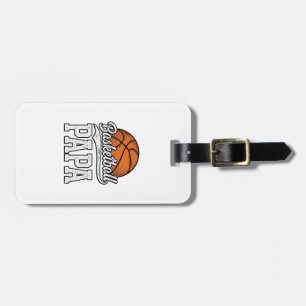 Basketball Papa Vintage Engraving Shirt Design_1 Luggage Tag