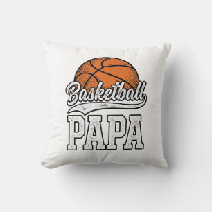 Basketball Papa Vintage Engraving Shirt Design_1 Throw Pillow