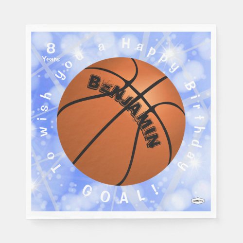 Basketball Paper Napkin Birthday Theme HAMbyWG