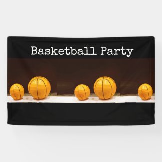 Basketball Party Banner are on black background