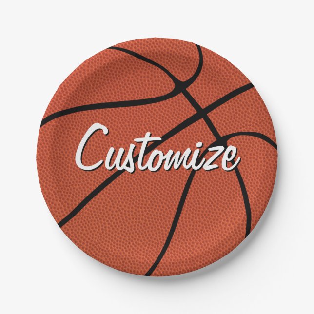 Basketball Party / Banquet Custom Team Name Sports Paper Plates (Front)