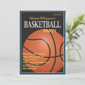 Basketball Party Birthday Invitation (Standing Front)