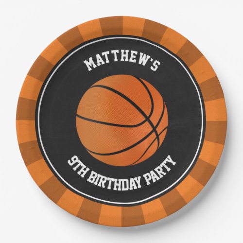 Basketball Party Cake Dinner Plates Personalized