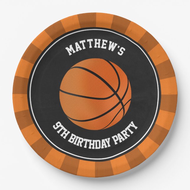 Basketball Party Cake Dinner Plates Personalized (Front)