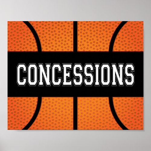 Basketball Party CONCESSIONS Sign Print