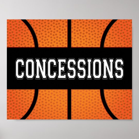 Basketball Party CONCESSIONS Sign Print | Zazzle.com