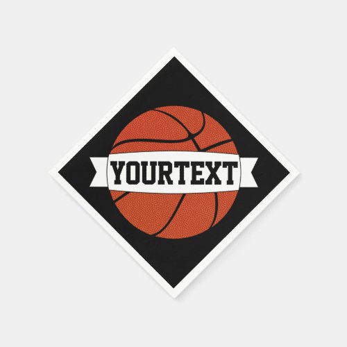 Basketball Party Custom Team Name or Text Sports Napkins