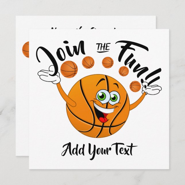 Basketball Party Invitation (Front/Back)