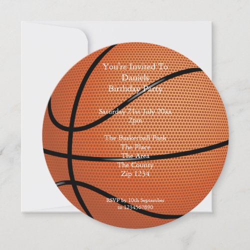 Basketball Party Personalized Invitations