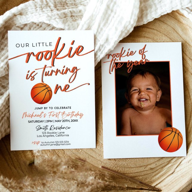 Basketball Party Invitation Basketball Rookie Year (Creator Uploaded)