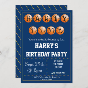 Basketball Party Invitation Editable