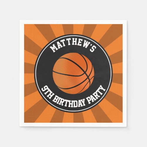 Basketball Party Paper Cocktail Napkins