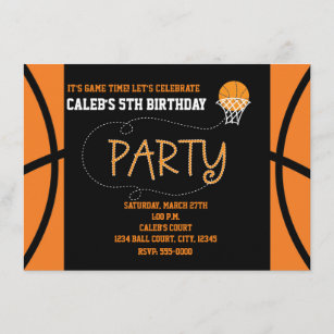 BASKETBALL PARTY Typography Birthday Invitation