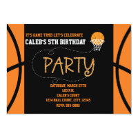 BASKETBALL PARTY Typography Birthday Invitation