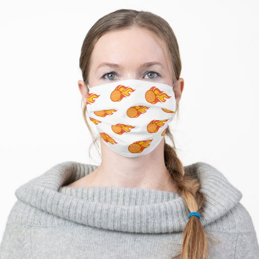 Basketball Pattern Adult Cloth Face Mask (Worn)