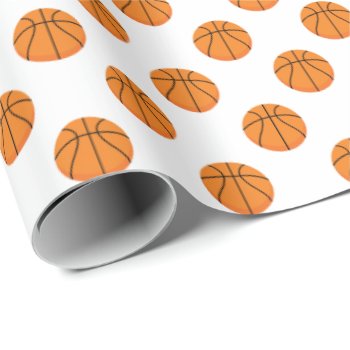 Basketball Pattern | Any Background Color Wrapping Paper by DesignedwithTLC at Zazzle
