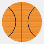 Basketball Pattern Classic Round Sticker at Zazzle