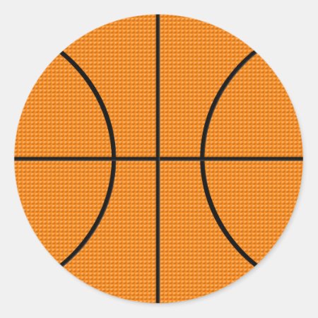 Basketball Pattern Classic Round Sticker