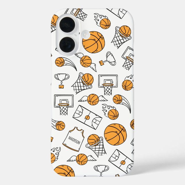 Basketball Pattern custom name phone cases (Back)