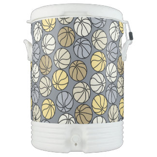 Basketball Pattern Gray Beverage Cooler