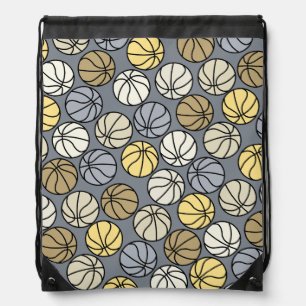 Basketball Pattern Gray Tank Top Drawstring Bag