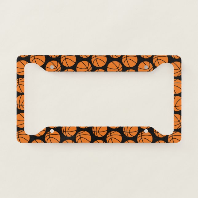 Basketball Pattern License Plate Frame (Front)