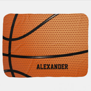 Basketball Pattern Name Customize Stroller Blanket