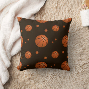 Basketball Pattern Sports Throw Pillow