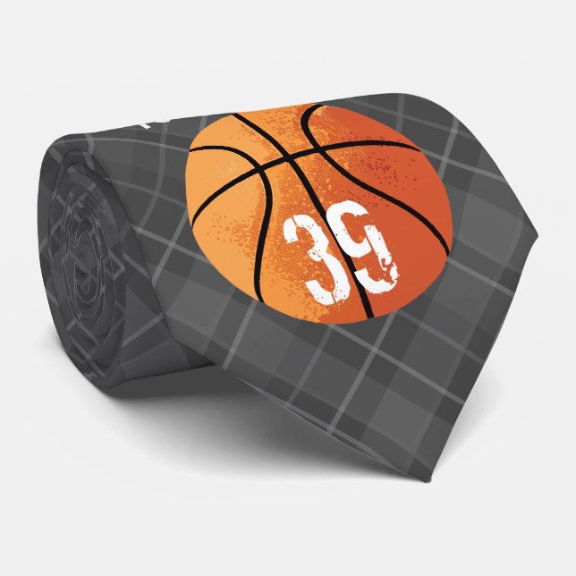 Basketball (Personalizable) Neck Tie (Rolled)