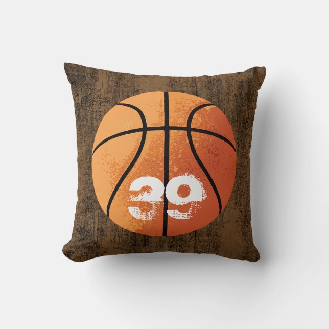 Basketball (Personalizable) Throw Pillow (Front)