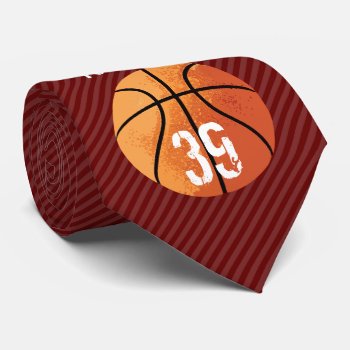 Basketball (personalizable) Tie by eBrushDesign at Zazzle