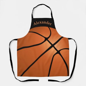 Basketball Personalize Apron by BostonRookie at Zazzle