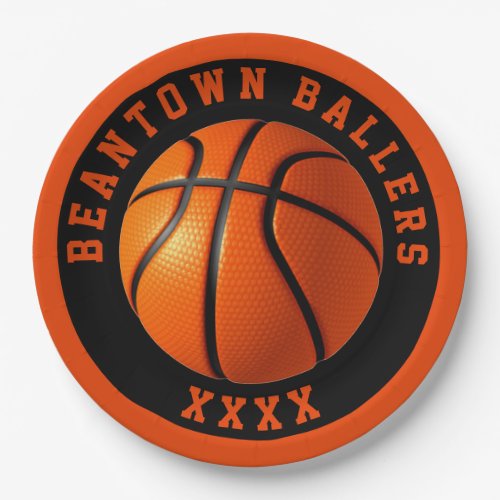 Basketball  Personalize Paper Plates