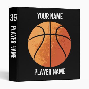 Basketball Personalized Avery Binder by eBrushDesign at Zazzle