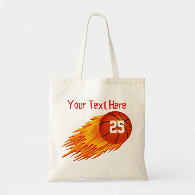 Basketball Personalized Canvas Tote Bag (Front)