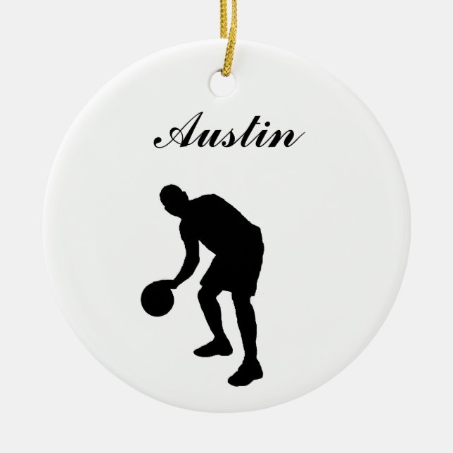Basketball Personalized Christmas Ornament (Front)