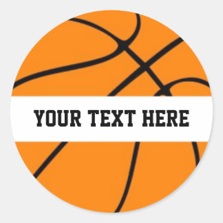 Basketball Personalized Classic Round Sticker
