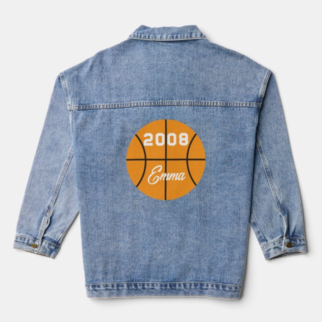 Basketball personalized  denim jacket (Back)