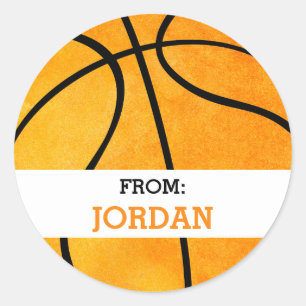 Basketball Personalized From Sports Themed Party Classic Round Sticker