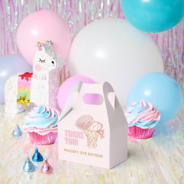 Basketball Personalized Girl Birthday Favor Boxes (Party)