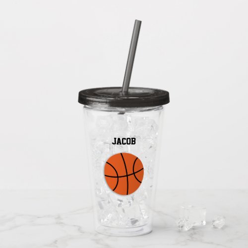 Basketball Personalized Kids Acrylic Tumbler