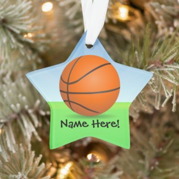 Basketball Personalized Kid's Sports Ornament by ChristmasCardShop at Zazzle
