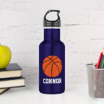 Basketball Personalized Kids Stainless Steel Water Bottle<br><div class="desc">Personalized design for your little athletes and sports fans.</div>