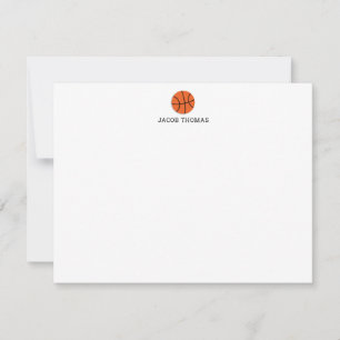 Basketball Personalized Kids Stationery Flat Note Card