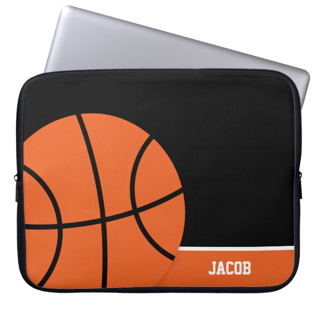 Basketball Personalized Laptop Sleeve (Front)