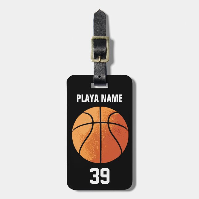 Basketball (Personalized) Luggage Tag (Front Vertical)