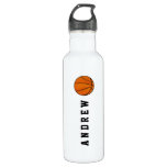 Basketball Personalized Name Or Monogram Water Bottle at Zazzle